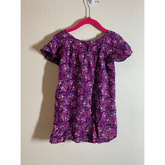 Cherokee Floral Print Shirt Toddler Girls Size 5T Purple AC8 - Picture 2 of 6